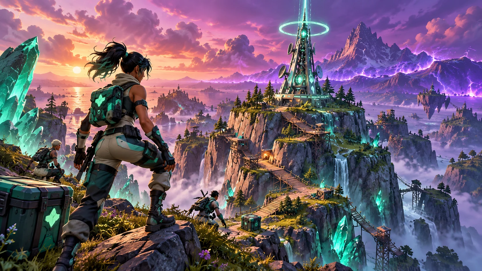 Signal Ridge outpost above a violet storm